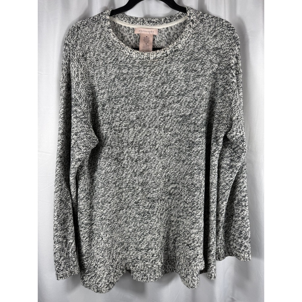 Philosophy Knit Sweater‎ Women M Cotton Acrylic Blend Crew Neck Long Sleeve